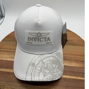 Invicta White Snapback Baseball Cap Hat Watch Graphic  IG0369 One Size 2543